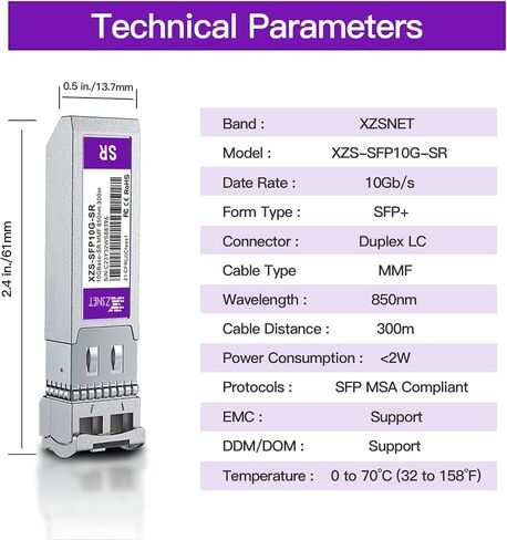 10GBASE-LR SFP+ Transceiver, 10G SFP+ to LC Single Mode Fiber Module Compatible for Cisco SFP-10G-LR, Ubiquiti UniFi UF-SM-10G, Mikrotik S+31DLC10D, Meraki, Netgear, D-Link and More, 1 Pack in Kuwait