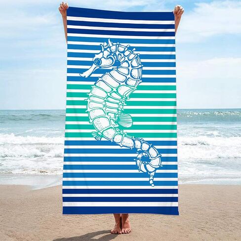 Large Lightweight Quick Dry Beach Towel, Microfiber Beach Towels for Kids Adults Women 63"x32" Sand Free Travel Camping Towel - Beach Accessories Vacation Essential Gift (Stlye-5) in Saudi Arabia