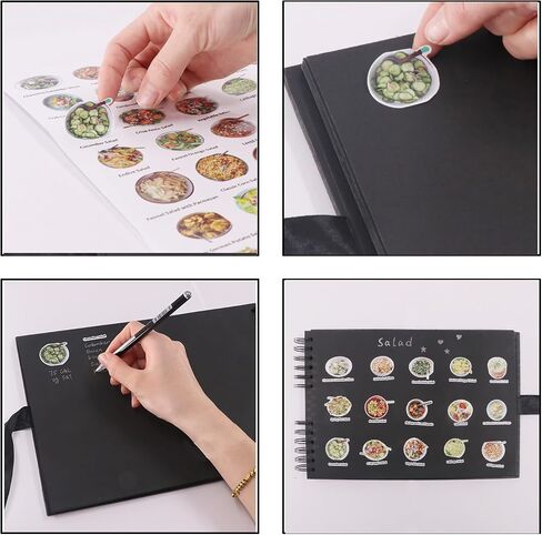 وصفة القائمة كتاب DIY وجبات مخطط ، وصفات عائلية يجلد القائمة عشاء يغطي حاملو الحاملين مخططين ، مع 11 ورقة ملصقات و 6 أقلام ملونة ، بحجم A4 بحجم 8.3 × 11.7 بوصة (مجموعة ملصقات القائمة) in Saudi Arabia