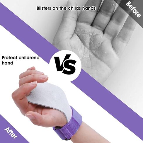 Abeillo 2 Gymnastics Grips Wristbands Sets for Girls Youth Kids, Gymnastic Hand Grips Gymnastic Bar Palm Protection and Wrist Support Sports Accessories for Kids Workout and Exercise in Kuwait