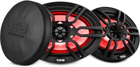 DS18 HYDRO NXL-6 - High End Coaxial Speaker Pair - 2-Way Marine Speaker w/Integrated RGB Lights - 300 Watt - 100% UV Stable - Water Resistant Speakers - 6.5 Inches, Black in Kuwait