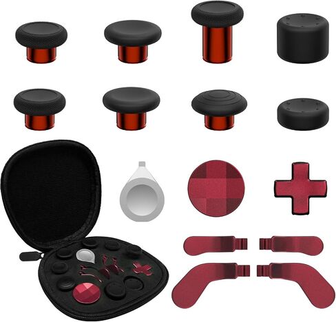 16 in 1 Metal Thumbsticks for Xbox One Elite Series 2, Replacement Accessory Kits with Metal Thumbsticks, D-Pads, Paddles, Adjustment Tool, Replacement Parts for Xbox One Elite 2 in Kuwait