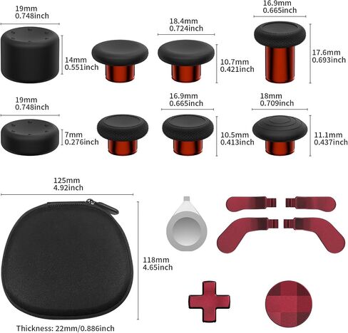 16 in 1 Metal Thumbsticks for Xbox One Elite Series 2, Replacement Accessory Kits with Metal Thumbsticks, D-Pads, Paddles, Adjustment Tool, Replacement Parts for Xbox One Elite 2 in Kuwait