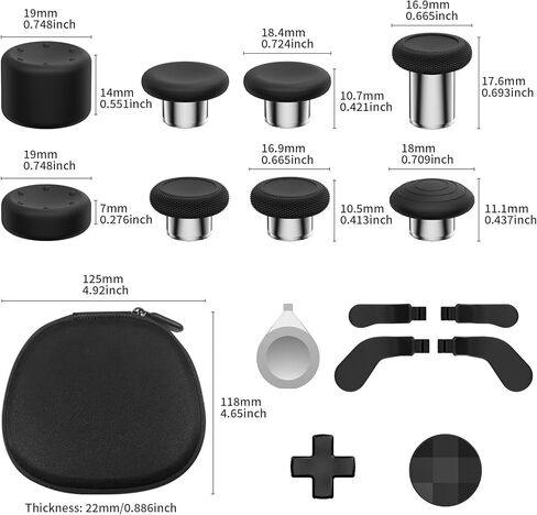 16 in 1 Metal Thumbsticks for Xbox One Elite Series 2, Replacement Accessory Kits with Metal Thumbsticks, D-Pads, Paddles, Adjustment Tool, Replacement Parts for Xbox One Elite 2 in Kuwait