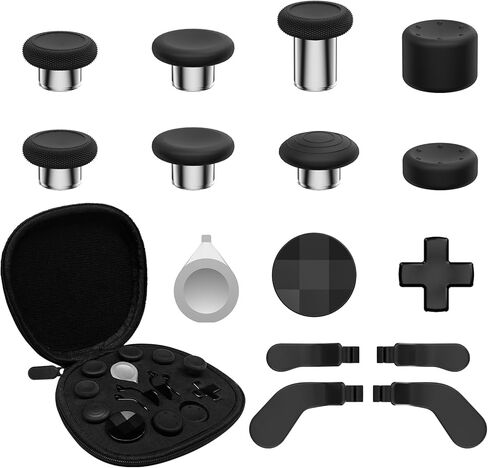 16 in 1 Metal Thumbsticks for Xbox One Elite Series 2, Replacement Accessory Kits with Metal Thumbsticks, D-Pads, Paddles, Adjustment Tool, Replacement Parts for Xbox One Elite 2 in Kuwait