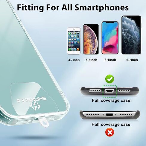 SHANSHUI Phone Tether Tab, 4X Durable Patches for Phone Lanyard Compatible for All Most Smartphones Full Coverage Cases in Saudi Arabia