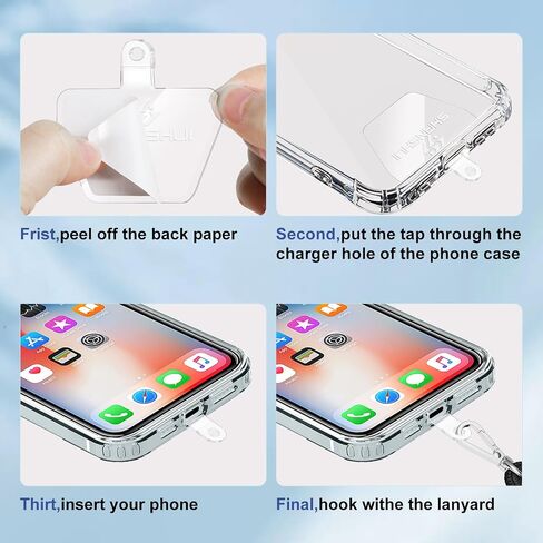 SHANSHUI Phone Tether Tab, 4X Durable Patches for Phone Lanyard Compatible for All Most Smartphones Full Coverage Cases in Saudi Arabia
