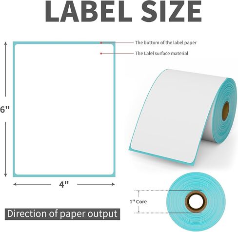 9527 Product 4" x 6" Direct Thermal Shipping Labels for Zebra 2844 ZP-450 ZP-500 ZP-505 Thermal Printers,Blank Direct Thermal Labels 6 Rolls 2700 Labels, 450 Labels/Roll 1" Core in Saudi Arabia