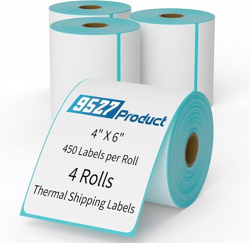9527 Product 4" x 6" Direct Thermal Shipping Labels for Zebra 2844 ZP-450 ZP-500 ZP-505 Thermal Printers,Blank Direct Thermal Labels 6 Rolls 2700 Labels, 450 Labels/Roll 1" Core in Saudi Arabia
