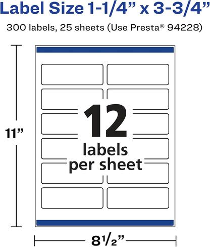 Avery Glossy Clear Rectangle Labels with Sure Feed, 1.25" x 3.75", 300 Glossy Clear Labels, Print-to-The-Edge, Laser/Inkjet Printable Labels in Saudi Arabia