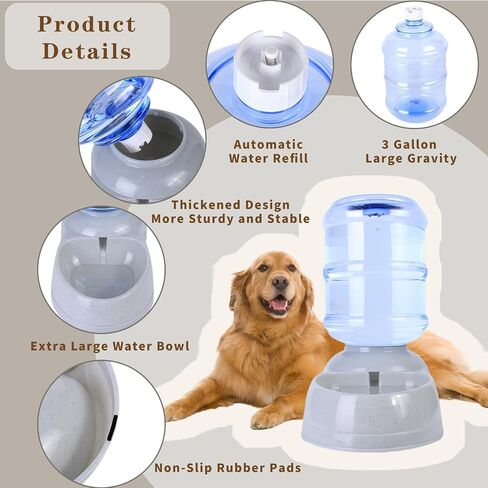 11L Automatic Dog Feeders for Large Dogs,3 Gallon Gravity Dog Feeder Large Breed,Pet Feeder Food Dispenser for Cats,Automatic Pet Feeder Station in Saudi Arabia