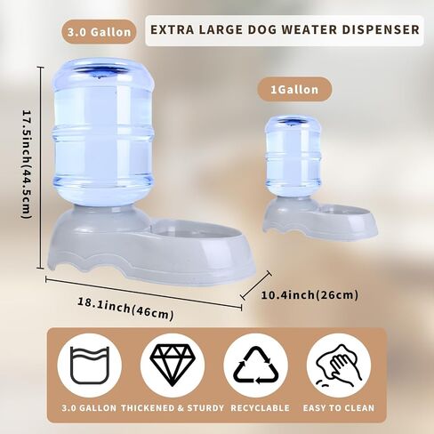 11L Automatic Dog Feeders for Large Dogs,3 Gallon Gravity Dog Feeder Large Breed,Pet Feeder Food Dispenser for Cats,Automatic Pet Feeder Station in Saudi Arabia