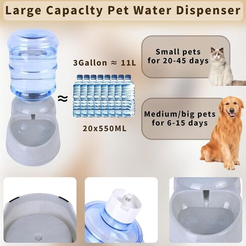 11L Automatic Dog Feeders for Large Dogs,3 Gallon Gravity Dog Feeder Large Breed,Pet Feeder Food Dispenser for Cats,Automatic Pet Feeder Station in Saudi Arabia