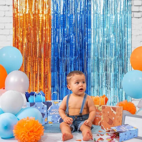 NaFurAhi 16Pcs Blue Orange Dog Birthday Party Favor Bags with Tissue Papers, Dog Paw Print Gift Bags with Handles, Kraft Candy Treat Goodie Bags for Birthday Baby Shower Decorations Supplies in Saudi Arabia