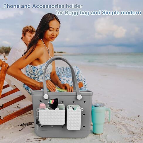 حامل هاتف DENZI Accessories لحقيبة Bogg، مجموعة إكسسوارات منظم من 2 حامل للهاتف وحامل نظارات شمسية مع خطافات متوافقة مع حقيبة Bogg، حقائب يد بسيطة وحديثة وببساطة جنوبية (أزرق) in Saudi Arabia