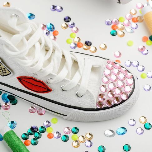 Meccanixity 288 PCS Heart Rhinestone 10mm ملصقات الأحجار الكريمة اللاصقة لملصقات المجوهرات لصنع المجوهرات ، وماكياج عيد الحب ، وحرف DIY ، والأحمر in Kuwait