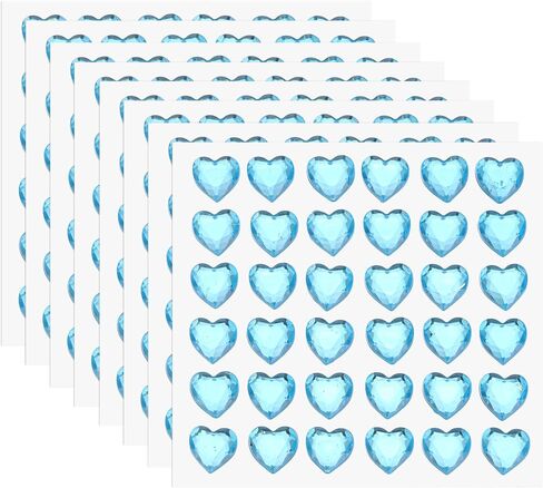 Meccanixity 288 PCS Heart Rhinestone 10mm ملصقات الأحجار الكريمة اللاصقة لملصقات المجوهرات لصنع المجوهرات ، وماكياج عيد الحب ، وحرف DIY ، والأحمر in Kuwait