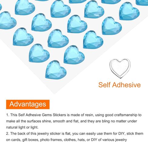 Meccanixity 288 PCS Heart Rhinestone 10mm ملصقات الأحجار الكريمة اللاصقة لملصقات المجوهرات لصنع المجوهرات ، وماكياج عيد الحب ، وحرف DIY ، والأحمر in Kuwait