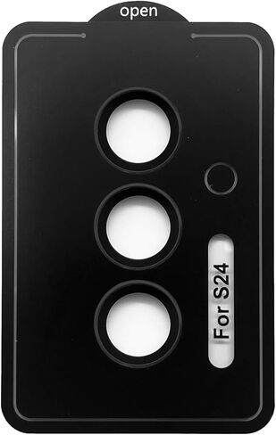 TENOC Camera Lens Protector for Samsung Galaxy S23 & S23 Plus & S23 FE, 9H Tempered Glass Camera Screen Cover, Black Metal Individual Ring in Kuwait