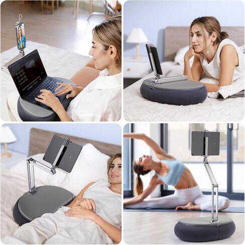 elitehood 18 inch Kindle Stand for Reading in Bed, Adjustable Tablet Pillow for Lap, Soft Kindle Pillow Stand for Bed Compatible with 6-13 inch Cell Phone, iPhone, iPad Pro Air Mini, Tablets in Saudi Arabia