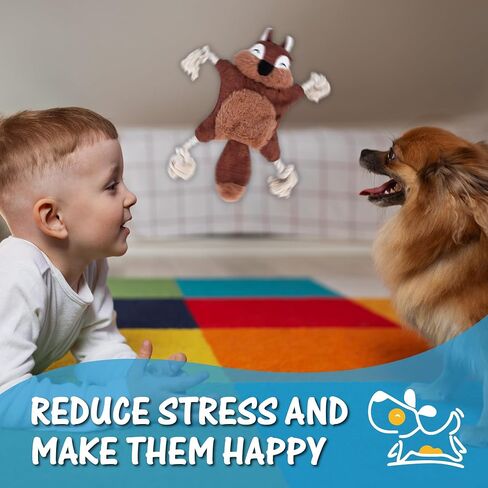 Playtime Palace Dog Playtime Multipack - No Stuffing Rope & Plush Chew Toys in Fun Animal Designs (Pack of 3) in Saudi Arabia