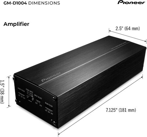 Pioneer GM-DX871 - Powerhouse Amplifier with 1,600 Watts, Class-D Technology, 1-Channel, Variable Low-Pass Filter, Compact Design, and Remote Bass Boost Control in Kuwait