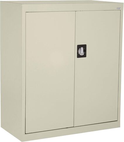 Sandusky EA2R361836-01 Elite Counter Height Metal Storage Cabinet with Adjustable Shelves, Locking Handle, 18" D x 36" W x 36" H, Red in Saudi Arabia