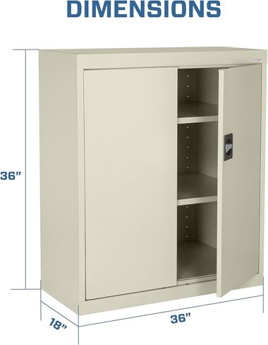 Sandusky EA2R361836-01 Elite Counter Height Metal Storage Cabinet with Adjustable Shelves, Locking Handle, 18" D x 36" W x 36" H, Red in Saudi Arabia