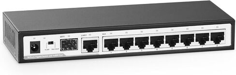 YuLinca 6 Port 10Gbps Managed Switch, 4 x 10G RJ-45 Ports with 2 x 10G SFP+ Slots, Support 10G/5G/2.5G/1000M Auto-Negotiation, Smart Web Managed Gaming Switch in Kuwait