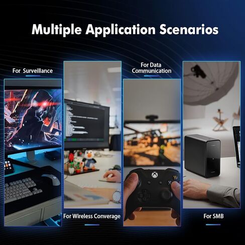 YuLinca 6 Port 10Gbps Managed Switch, 4 x 10G RJ-45 Ports with 2 x 10G SFP+ Slots, Support 10G/5G/2.5G/1000M Auto-Negotiation, Smart Web Managed Gaming Switch in Kuwait