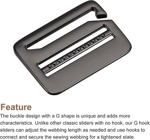 uxcell Metal Ladder Buckle G-Hook Buckle Adjuster Slide Buckle, for Webbing Backpack Strap in Saudi Arabia