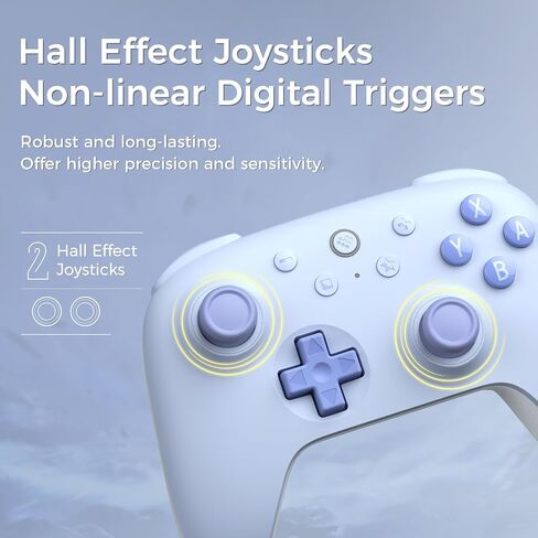 AKNES 8Bitdo Ultimate 2C Bluetooth Controller for Switch, with Hall Effect Joysticks, Non-linear Digital Triggers, Remappable L4/R4 Bumpers, 6-axis Motion Control and Rumble Vibration - Dark Blue in Kuwait