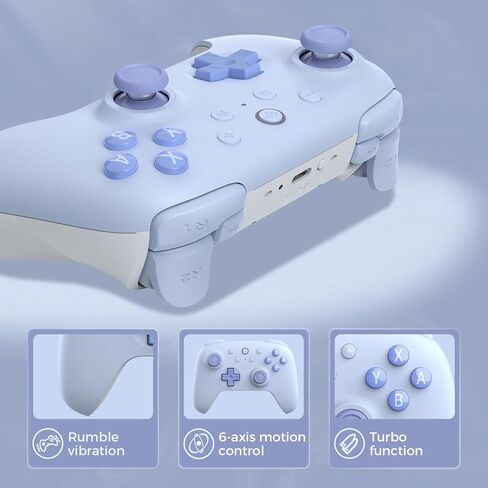 AKNES 8Bitdo Ultimate 2C Bluetooth Controller for Switch, with Hall Effect Joysticks, Non-linear Digital Triggers, Remappable L4/R4 Bumpers, 6-axis Motion Control and Rumble Vibration - Dark Blue in Kuwait