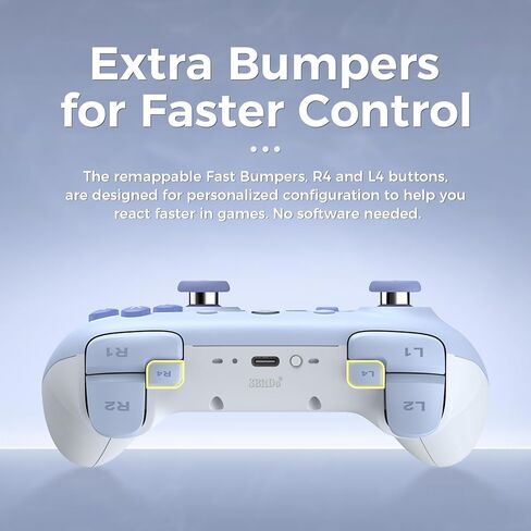 AKNES 8Bitdo Ultimate 2C Bluetooth Controller for Switch, with Hall Effect Joysticks, Non-linear Digital Triggers, Remappable L4/R4 Bumpers, 6-axis Motion Control and Rumble Vibration - Dark Blue in Kuwait