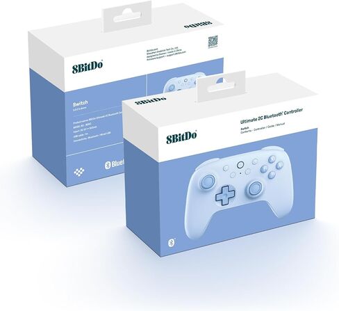 AKNES 8Bitdo Ultimate 2C Bluetooth Controller for Switch, with Hall Effect Joysticks, Non-linear Digital Triggers, Remappable L4/R4 Bumpers, 6-axis Motion Control and Rumble Vibration - Dark Blue in Kuwait