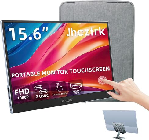 Portable Monitor 15.6" FHD 1080P USB C HDMI Gaming Slim IPS Monitor with Built-in Speakers, HDR Plug and Play for Laptop Phone Mac External Monitor in Saudi Arabia