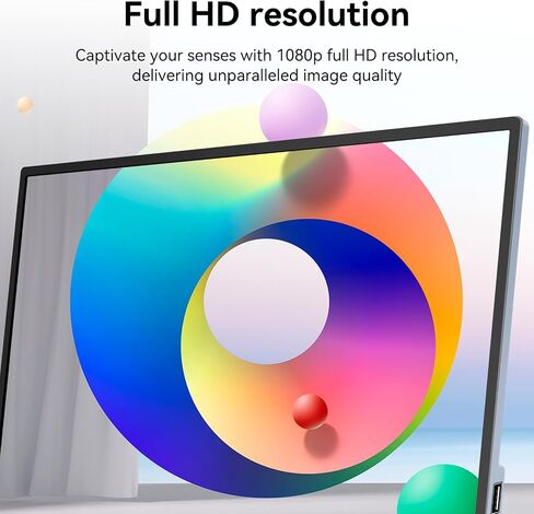 Portable Monitor 15.6" FHD 1080P USB C HDMI Gaming Slim IPS Monitor with Built-in Speakers, HDR Plug and Play for Laptop Phone Mac External Monitor in Saudi Arabia