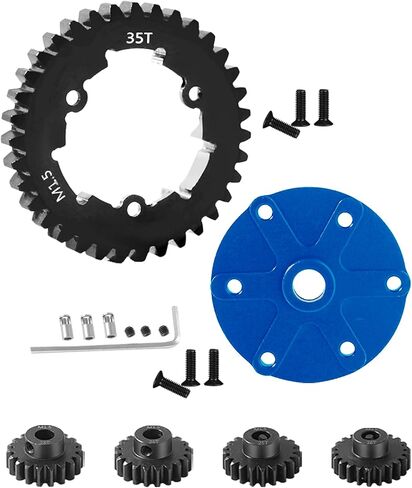 Upgrades Part for 1/5 X-Maxx 6S,8S Monster Truck,Aluminum Cush Drive Housing,35T Spur Gear Cush Drive,Medium Carbon Steel 35T 1.5 Spur Gear with Pinion Gear(23T/24T/25T/26T),Green in Saudi Arabia