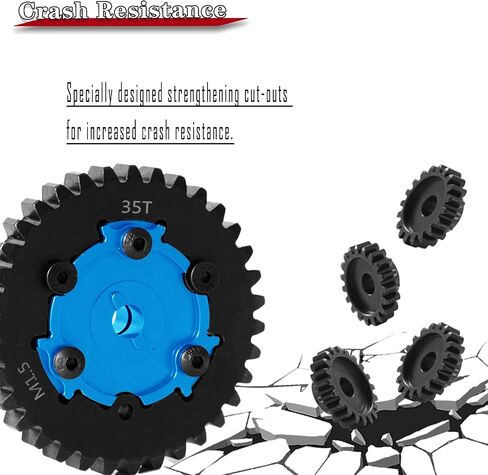 Upgrades Part for 1/5 X-Maxx 6S,8S Monster Truck,Aluminum Cush Drive Housing,35T Spur Gear Cush Drive,Medium Carbon Steel 35T 1.5 Spur Gear with Pinion Gear(23T/24T/25T/26T),Green in Saudi Arabia
