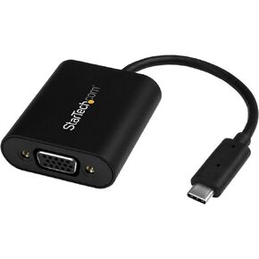 StarTech.com USB-C to VGA Adapter - 1920x1200 - USB C Adapter - USB Type C to VGA Monitor / Projector Adapter (CDP2VGASA)