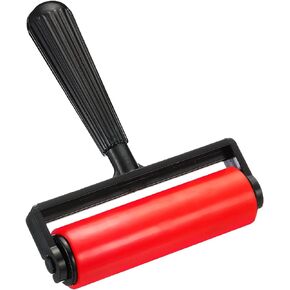 PATIKIL 4.5 Inch Rubber Roller Brayer, Anti Skid Hard Rubber Roller Tools for Wallpaper Art Craft Printmaking Ink Stamping Tape Construction, Black