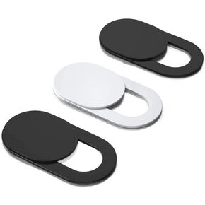 Camera Cover Slide, Webcam Cover Slider, Smartphone Webcam Sticker, Laptop Camera Cover (3 Pack (2 Black+1 White))