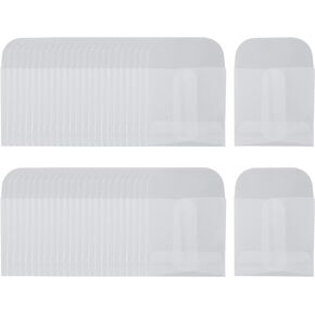 Crapyt Translucent White Envelope for Earring,Ring,Jewellery,Coin,Stamp,Photo Square Gift Glassine Paper Envelope 50 PCS 2.36"×2.36"(L×W) Texture DIY