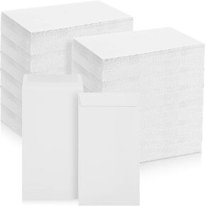 Taobary 1000 Pack #7 Money Envelopes for Cash Self-Adhesive Coin Envelopes with Gummed to Seal Seed 3-1/2'' x 6-1/2''28lb Wedding Gift Card Holder for Coins Receipt(White Paper)