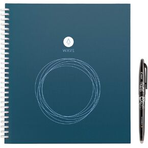 Rocketbook Wave Smart - Dotted Grid Eco-Friendly Notebook with 1 Pilot Frixion Pen Included - Standard Size (8.5" x 9.5"), BLUE (WAV-S)