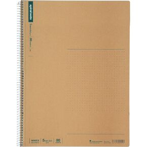 Maruman SPIRAL NOTE BASIC, 7.05 x 9.92 inches (B5) when detached, 5mm grid, 80 Sheets (N246ES)