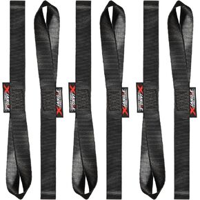 Premium 1'' x 12'' Soft Loop Motorcycle Tie-Down Straps. 4800lbs Break Strength, Reliable and Convenient for Securing Motorcycle, ATV, Dirt Bike. (6-Pack Black)