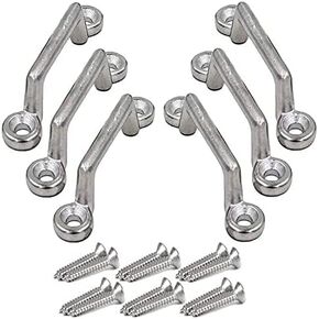 Marine Grade Stainless Steel 1 Inch Mount, Tie-Down Anchors,Bimini Top Strap Fittings Hardware, Pad Eye,Footman's Loop for Jeep Corvette, Buggy, Kayak Tie Downs, 6 Piece Set - No Rust