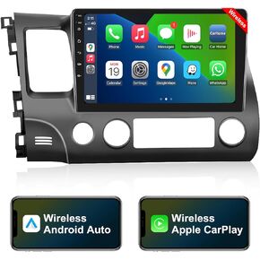 ستيريو سيارة لهوندا سيفيك مع Apple CarPlay اللاسلكي Android Auto، شاشة لمس 10.1 بوصة، لهوندا سيفيك 2006 2007 2008 2009 2010 2011، مع وصلة مرآة بلوتوث 4.0 FM/HiFi/SWC in Kuwait