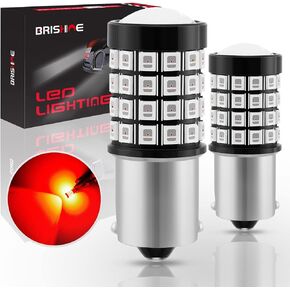 7443 7440 W21W T20 LED Flashing Strobe Blinking Brake Light Bulbs, Super Bright 52-SMD Chipsets LED Bulbs with Projector for Brake Tail Stop Lights, Brilliant Pure Red(Pack of 2)